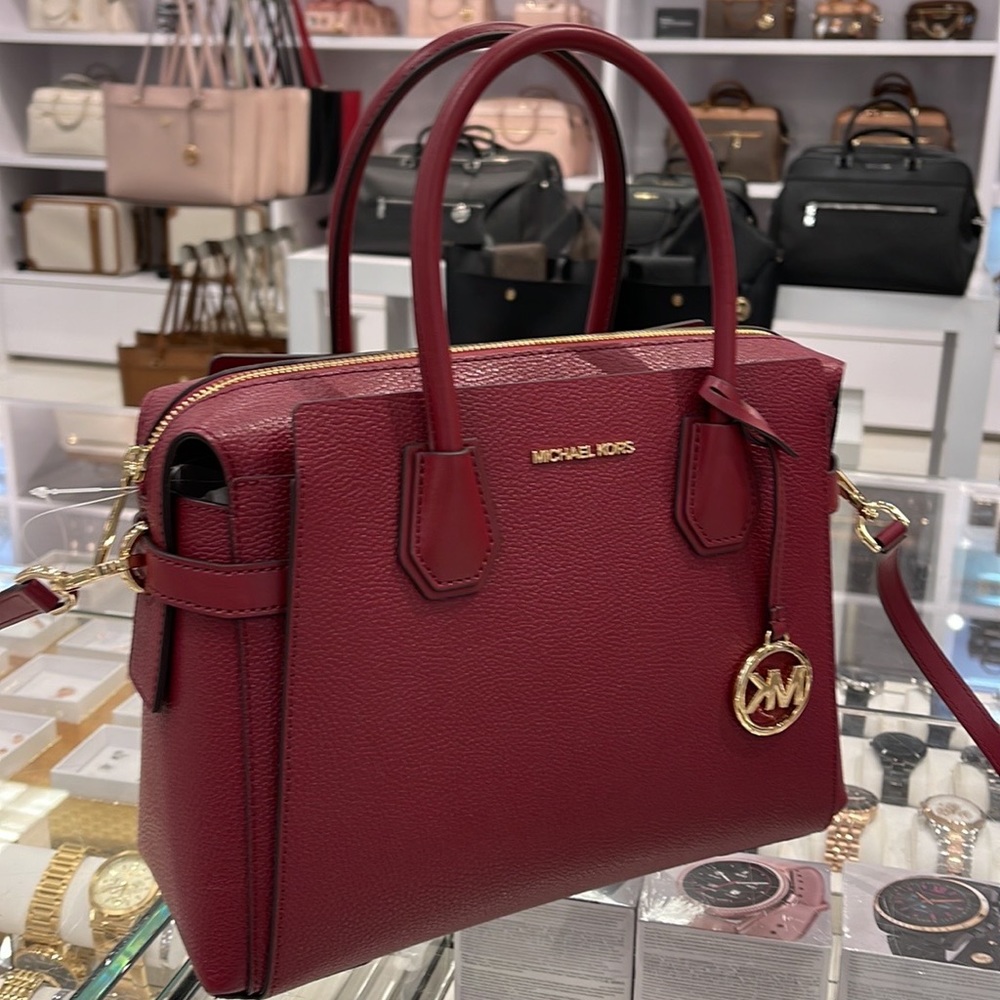 MICHAEL KORS
Mercer Medium Two-Tone Pebbled Leather Belted Satchel
Mulberry - Picture 7 of 16